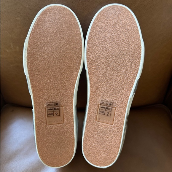 New Dolce Vita White Leather Glitter Sneakers Low Top Lace Up Streetwear 9.5 - Picture 11 of 16